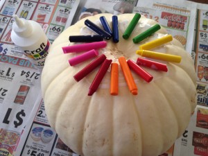 Melted Crayon Pumpkin Step 2